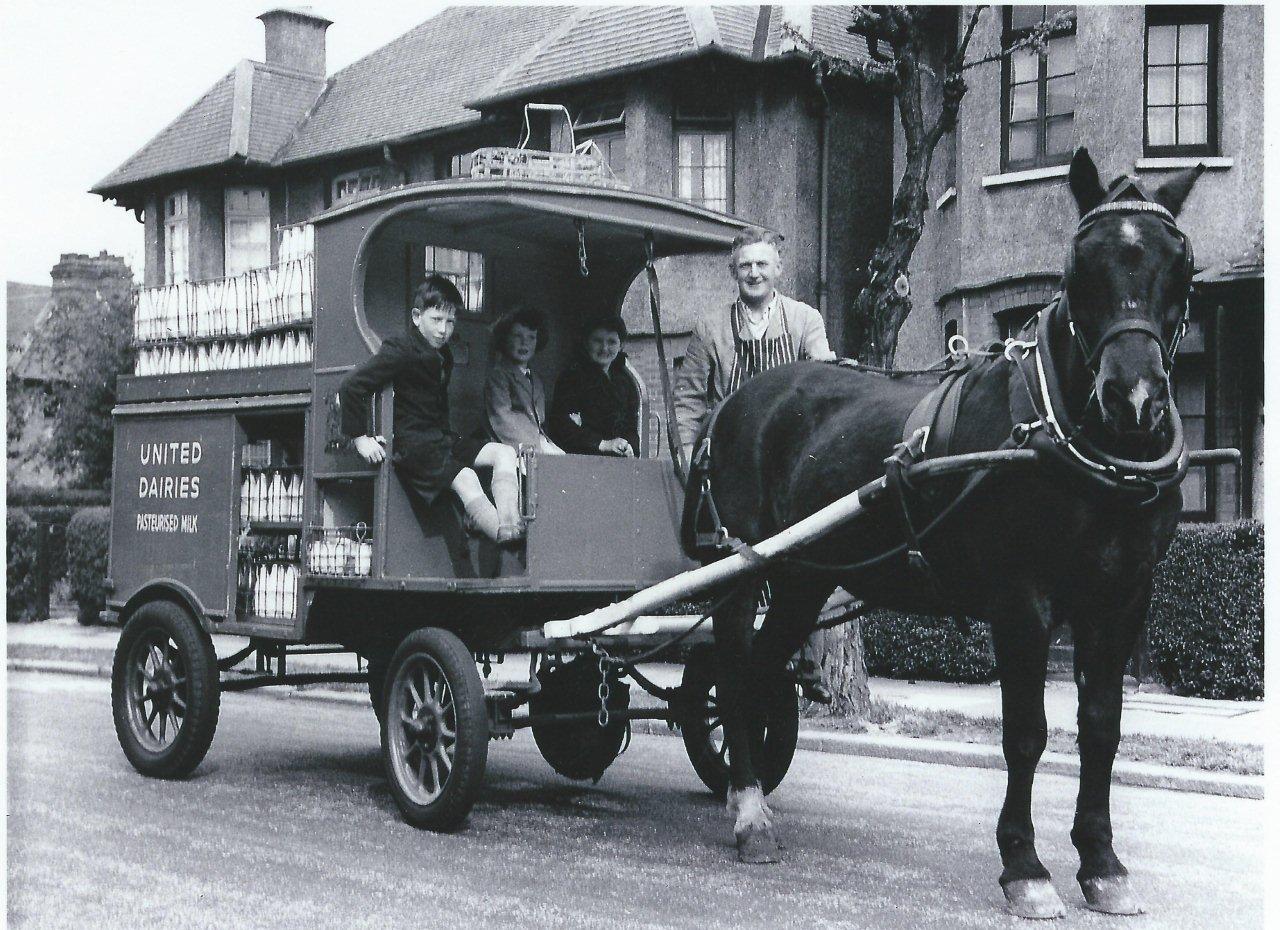 F1 Horse drawn Milk Float in Crescent Brentham Garden Suburb